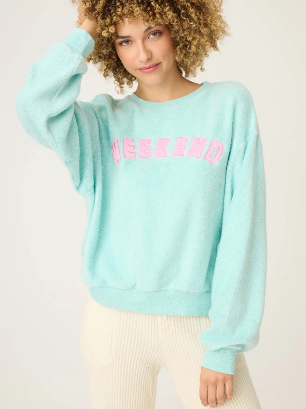 PJ Salvage Secret Garden Weekend Loungewear Sweatshirt - Large NWT in Light Mint